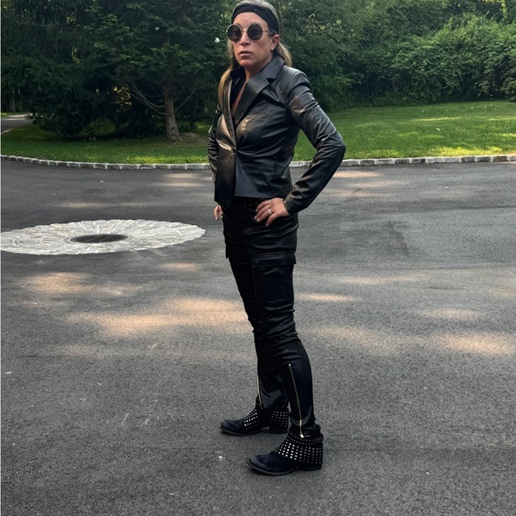 J Brand Black Leather Jacket/ Blazer - Picture 7 of 10